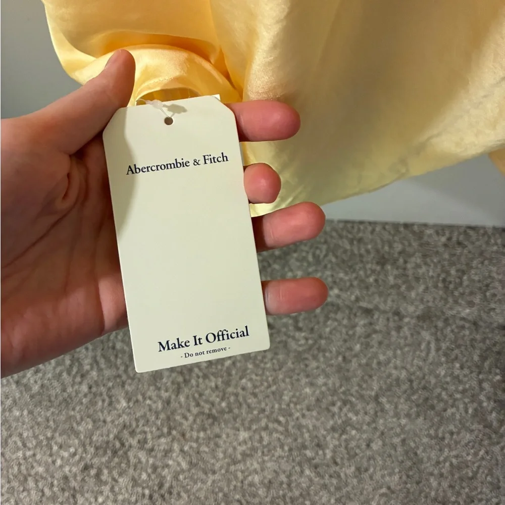 Abercrombie & Fitch Cowl Neck Draped Maxi Dress in yellow XS
